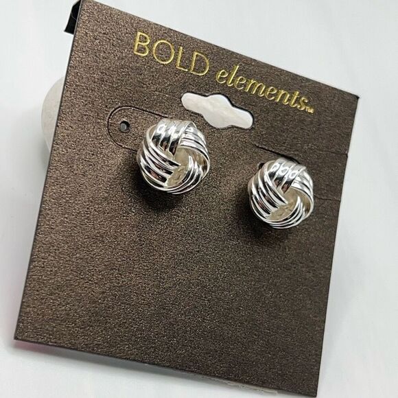 Silver Bold Elements Earrings - Picture 3 of 4